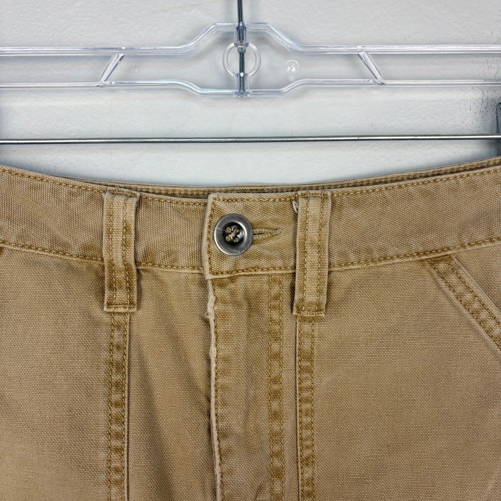 Free People Canvas Relaxed Denim Mini Skirt Taupe Y2K‎ Grunge Casual Gorpcore 25 - Picture 5 of 9